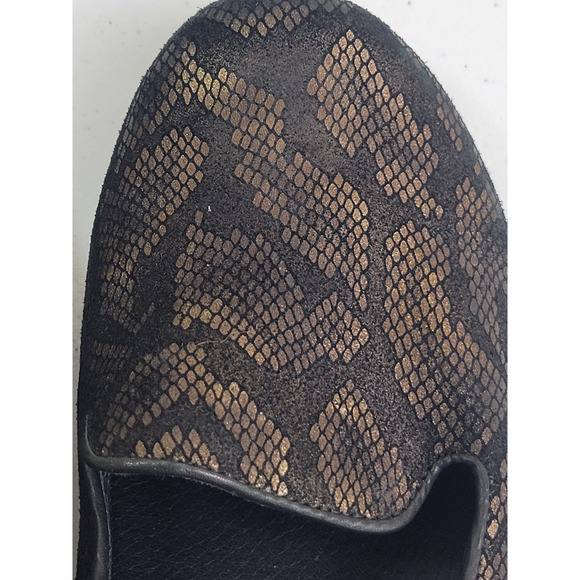 Dansko Olivia Black Gold Shoes Loafers Snake Print Comfort Shoes Women's Size 38 - Picture 8 of 13